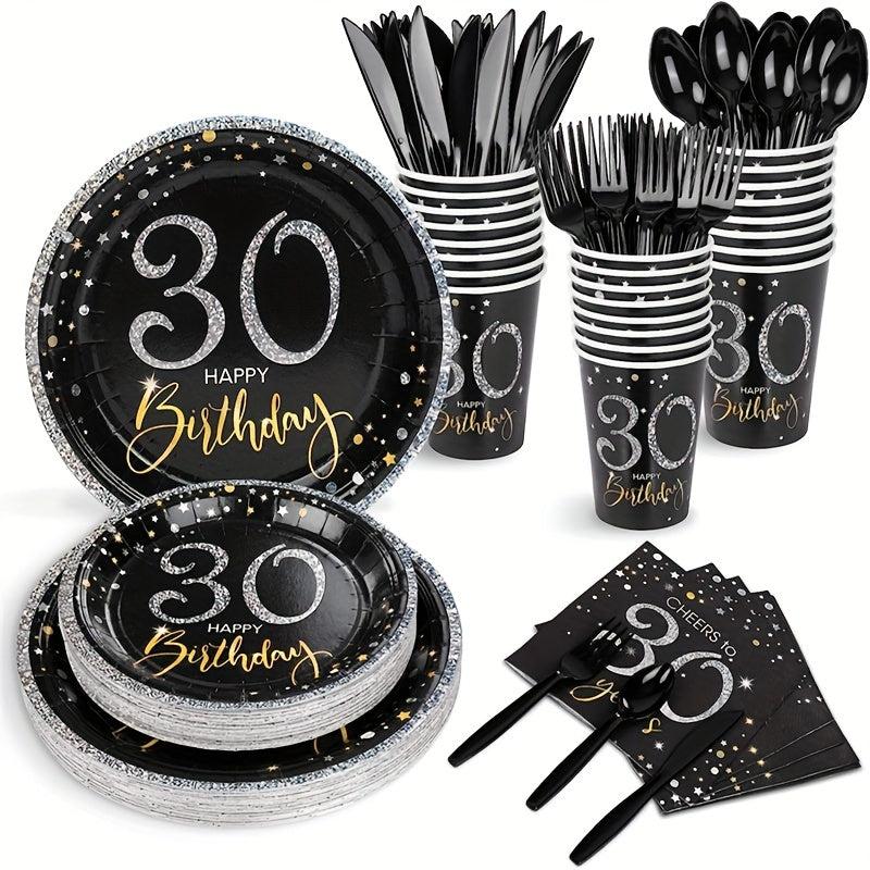 30th Birthday Party Tableware Supplies Serves16