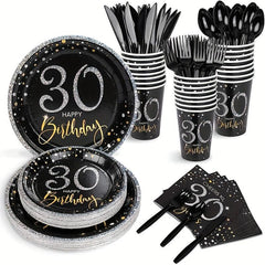 30th Birthday Party Tableware Supplies Serves16