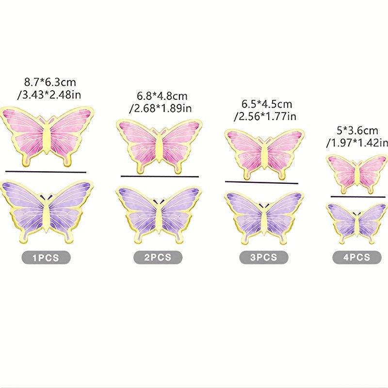 11pcs High Butterfly Cake Topper For Birthday Wedding And Party Decor