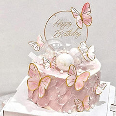 11pcs High Butterfly Cake Topper For Birthday Wedding And Party Decor