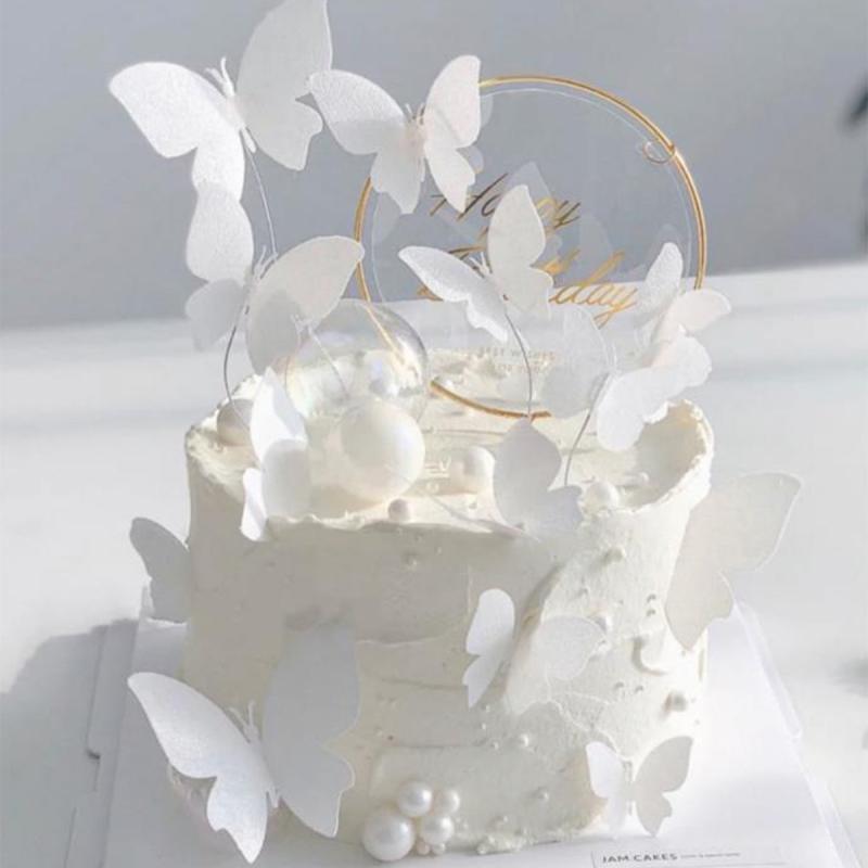11pcs High Butterfly Cake Topper For Birthday Wedding And Party Decor