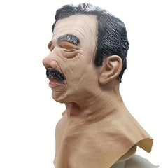 Old Man Beard Latex Head Mask Cosplay Costume Decoration Props