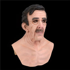 Old Man Beard Latex Head Mask Cosplay Costume Decoration Props