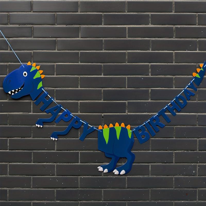 Dinosaur Birthday Flag Decoration DIY Set