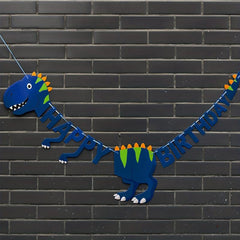 Dinosaur Birthday Flag Decoration DIY Set