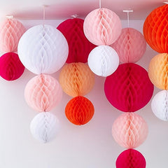 5pcs 20 Paper Honeycomb Balls Hanging Decoration Lantern Colourful Wedding Party