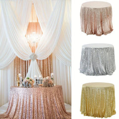 Round Sequins Tablecloth Glitter Table Cloth Wedding Banquet Party Home