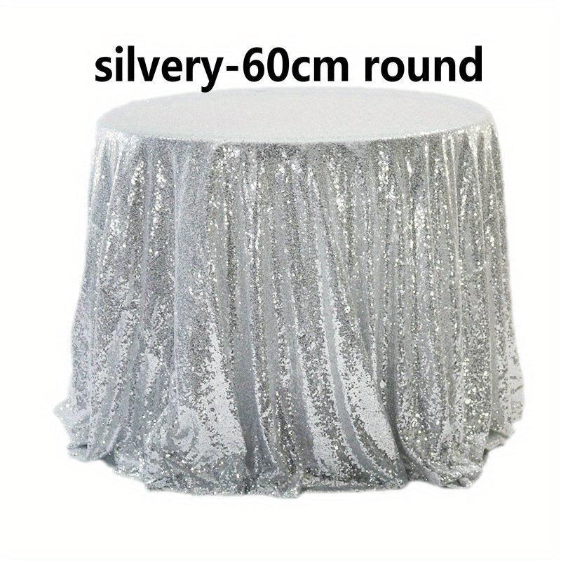 Round Sequins Tablecloth Glitter Table Cloth Wedding Banquet Party Home