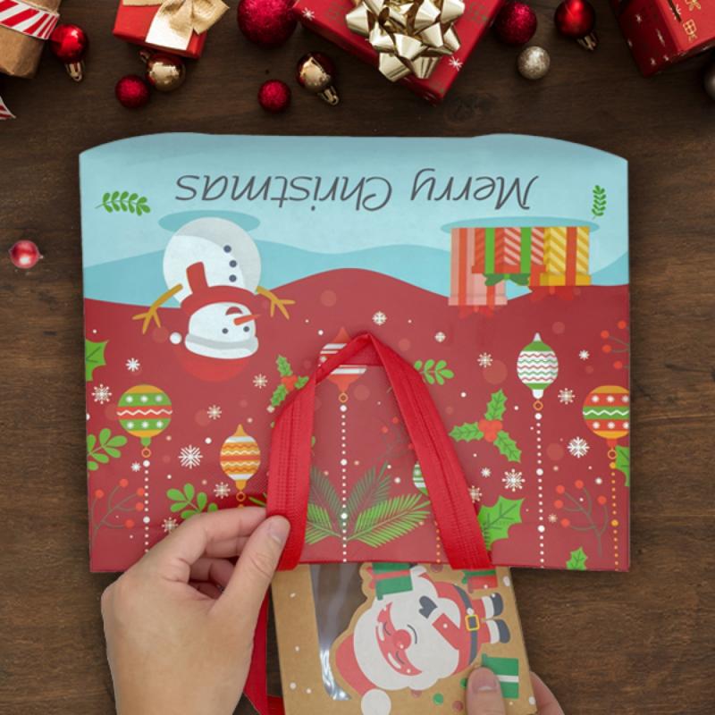 4pcs Thickened Christmas Gift Bags Christmas Tote Bags With Handles