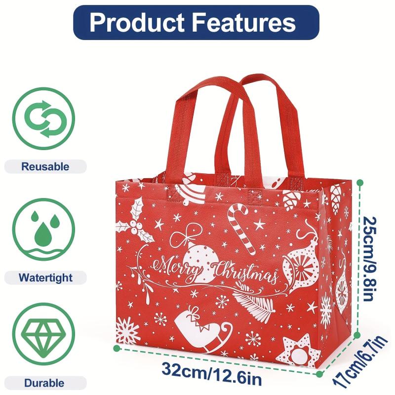 4pcs Thickened Christmas Gift Bags Christmas Tote Bags With Handles