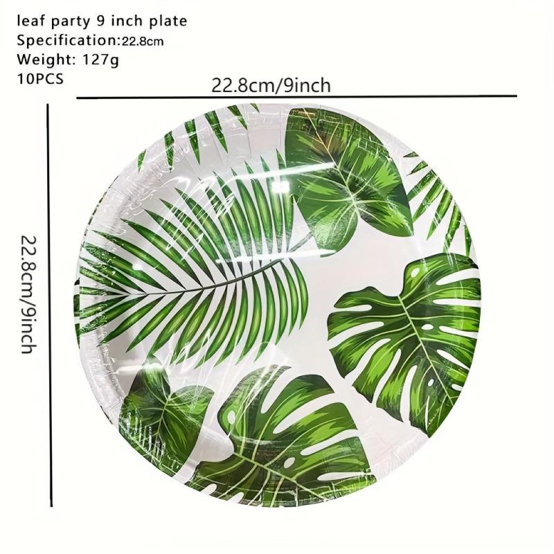 Summer Beach Party Tableware Set Turtle Leaf Flamingo Leaves Paper Plate Cup