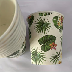 Summer Beach Party Tableware Set Turtle Leaf Flamingo Leaves Paper Plate Cup