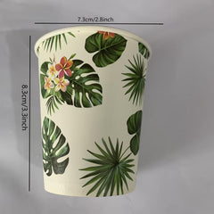 Summer Beach Party Tableware Set Turtle Leaf Flamingo Leaves Paper Plate Cup