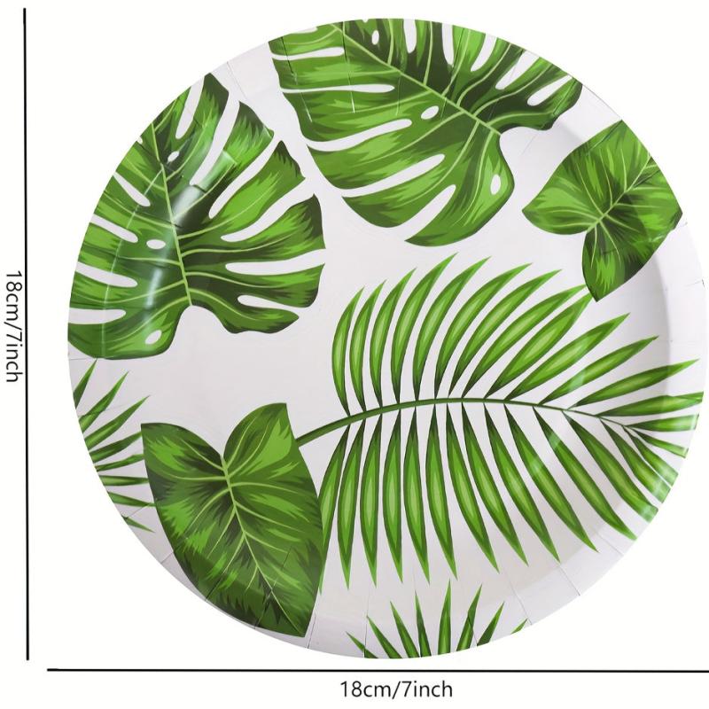 Summer Beach Party Tableware Set Turtle Leaf Flamingo Leaves Paper Plate Cup