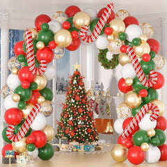 144pcs Christmas Balloons Garland Arch Kit Green Red Candy Ball
