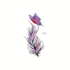 Glow Feather Wings Tattoo Sticker for Music Festivals