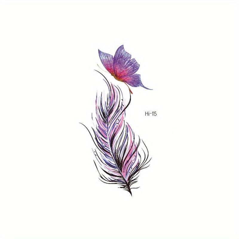 Glow Feather Wings Tattoo Sticker for Music Festivals