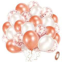 60pcs 30 48 Cm Hot Pink Rose Golden Silvery Latex Balloon Party Decoration