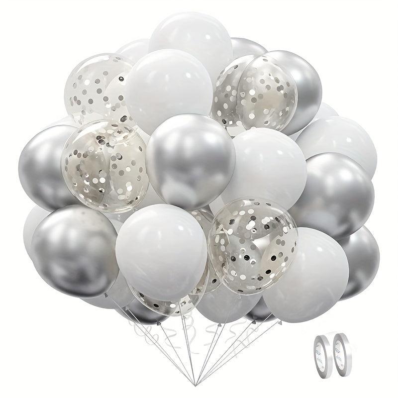 60pcs 30 48 Cm Hot Pink Rose Golden Silvery Latex Balloon Party Decoration