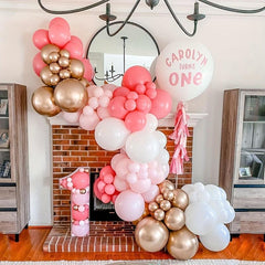 60pcs 30 48 Cm Hot Pink Rose Golden Silvery Latex Balloon Party Decoration