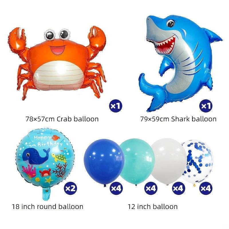 20pcs Ocean Theme Birthday Balloon Decoration Set