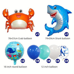 20pcs Ocean Theme Birthday Balloon Decoration Set