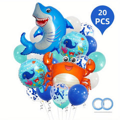 20pcs Ocean Theme Birthday Balloon Decoration Set