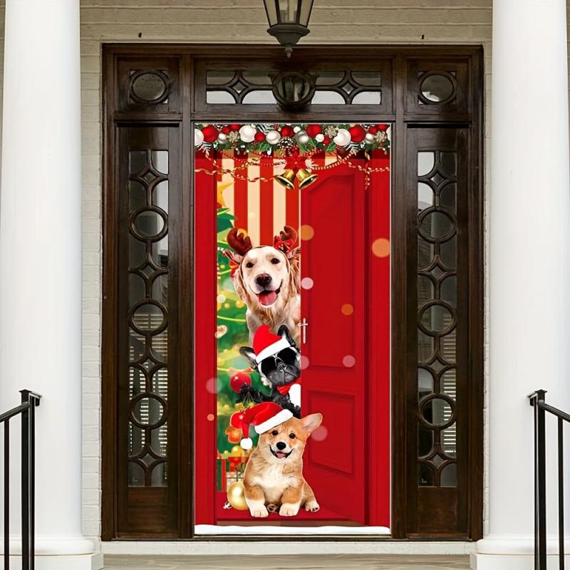Christmas Decor Banner Dogs Merry Christmas Decoration
