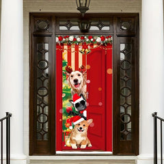 Christmas Decor Banner Dogs Merry Christmas Decoration