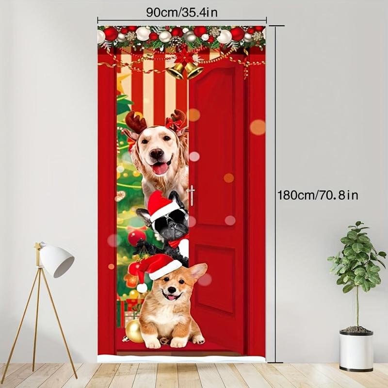 Christmas Decor Banner Dogs Merry Christmas Decoration