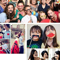 58pcs Wedding Photo Props Paper Kit for Wedding Party Decor