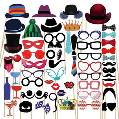 58pcs Wedding Photo Props Paper Kit for Wedding Party Decor
