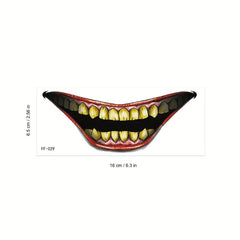 Halloween Horror Tattoo Stickers Costume Party Funny Mouth Tattoo