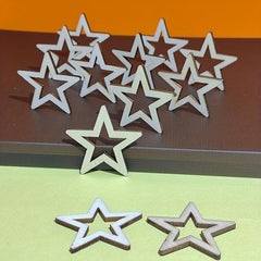 20pcs Unfinished Wooden Stars DIY Painting Wood Slices for Christmas Wedding