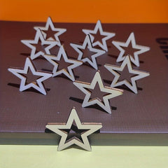 20pcs Unfinished Wooden Stars DIY Painting Wood Slices for Christmas Wedding