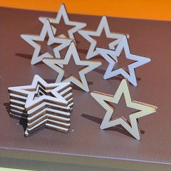 20pcs Unfinished Wooden Stars DIY Painting Wood Slices for Christmas Wedding