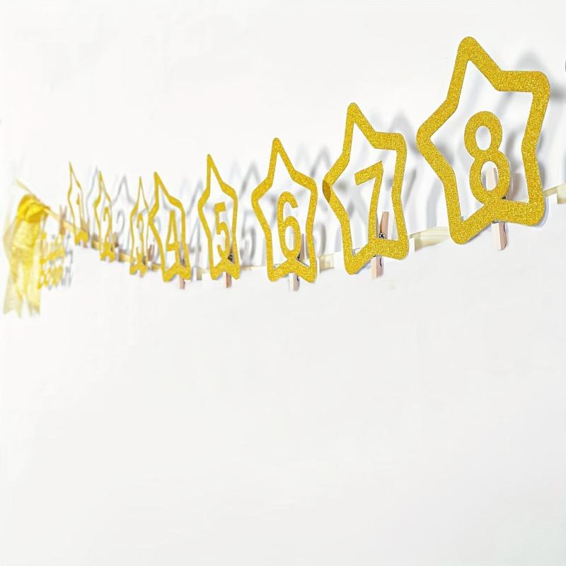 12 Months Photo Frame Banner Glitter 1st Birthday Party Decorations