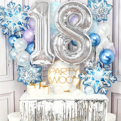 Silvery 18th Birthday Balloon 101 Adult Shower Party Decoration
