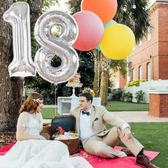 Silvery 18th Birthday Balloon 101 Adult Shower Party Decoration