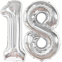 Silvery 18th Birthday Balloon 101 Adult Shower Party Decoration