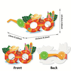 8pcs Hawaiian Party Glasses Flamingo Ice Cream Beach Party Photo Props