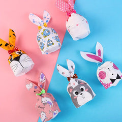 50pcs Animal Rabbit Ear Gift Packaging Bags Portable Gift Packaging Bags