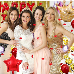 Golden Red Birthday Decoration Combo Kit