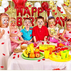 Golden Red Birthday Decoration Combo Kit