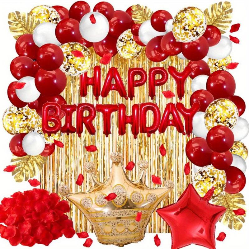 Golden Red Birthday Decoration Combo Kit