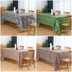 1pc Disposable 54''x108'' Jungle Animal Theme Tablecloth