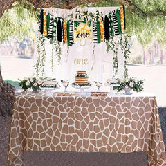 1pc Disposable 54''x108'' Jungle Animal Theme Tablecloth
