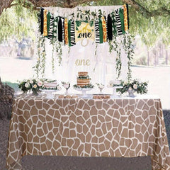 1pc Disposable 54''x108'' Jungle Animal Theme Tablecloth