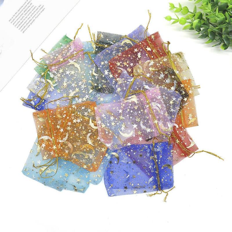 200pcs Mixed Moon Stars Organza Bags Wedding Favor Pouch