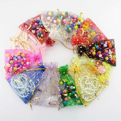 200pcs Mixed Moon Stars Organza Bags Wedding Favor Pouch